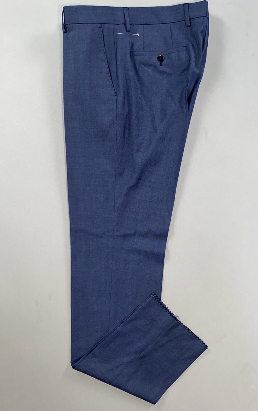 Hugo Boss H-Huge-2PCS-224 Flat Front Wool Dress Pants. Blue Twill, 40L (34X36)